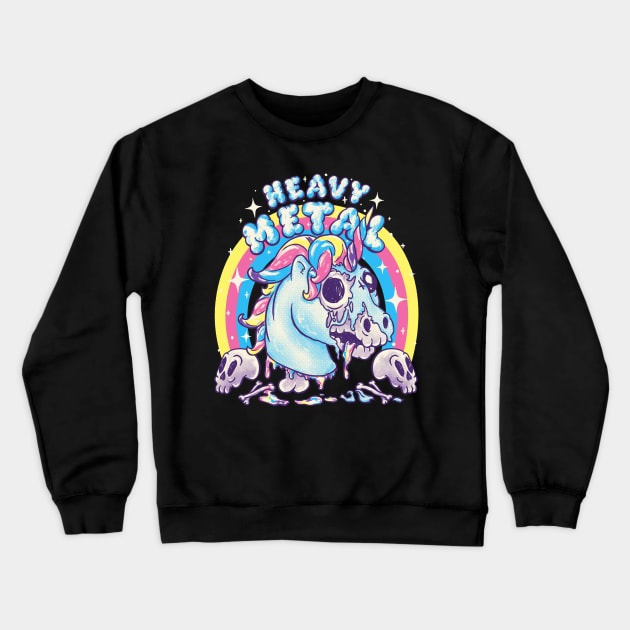 Heavy Metal Unicorn | Funny Cute Dead Unicorn Skull | Ironic Irony Ironical Sarcasm Sarcastic Poke fun Decay Death Putrefaction Zombie Making perfect Gift Present Crewneck Sweatshirt by anycolordesigns